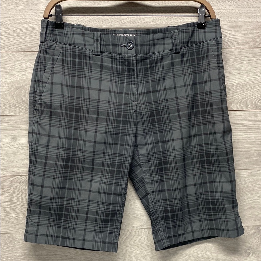 Nike Charcoal Plaid  Flat Front Shorts